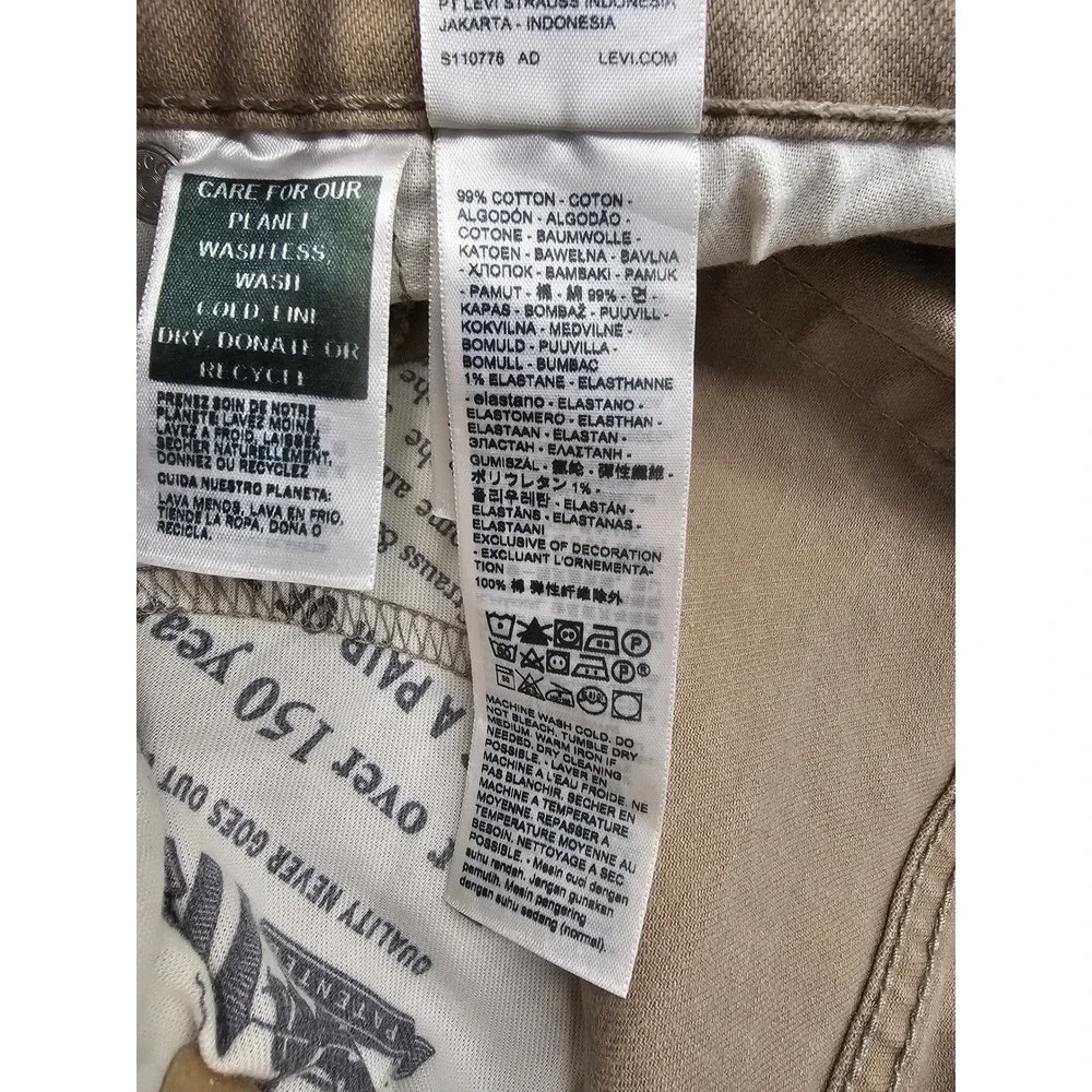 Levi's Mens 511 Slim Jeans Tan Cotton Blend Stretch Size 31x30